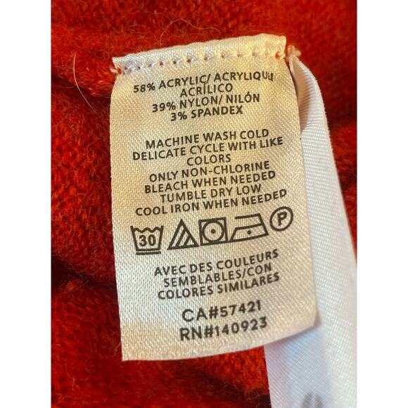 LOFT Rust orange cowl neck knit stretchy sweater LG - Picture 5 of 10